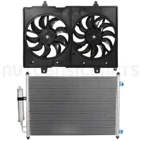 13856833 Basic-autoparts For 2010-2013 Nissan Rogue 2.5l Front Side Condenser And Cooling Fan Kit
