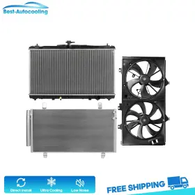 Auto83769201s Best-auto-cooling Aluminum Radiator Condenser And Fan Kit For 2012-2017 Toyota Camry Sedan