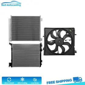 Auto84413401s Best-auto-cooling Aluminum Radiator Condenser And Fan Kit For 2017-2019 Nissan Rogue Sport