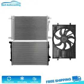 Auto84413501s Best-auto-cooling Aluminum Radiator Condenser And Fan Kit For 2015-2019 Volkswagen Gti 2.0l Auto84413501s Best-auto-cooling Aluminum Radiator Condenser And Fan Kit For 2015-2019 Volkswagen Gti 2.0l