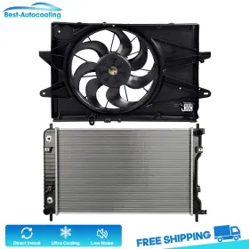 Bestauto83740901scooling Best-auto-cooling Aluminum Radiator And Fan Kit For 2010 2011-2017 Chevrolet Equinox 2.4l L4