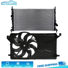 Bestauto83741401scooling Best-auto-cooling Aluminum Radiator And Fan Kit For 2004 2005 06-2009 Mazda 3 4-door 2.0l L4