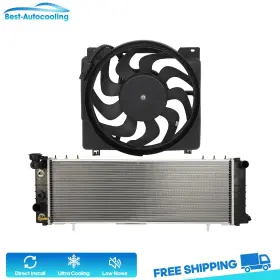 Bestauto83754801scooling Best-auto-cooling Aluminum Radiator And Fan Kit For 1997 1998 1999-2001 Jeep Cherokee 4.0l