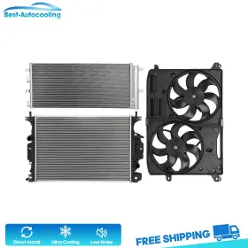 Bestauto84701101scooling Best-auto-cooling Aluminum Radiator Condenser And Fan Kit For 2013-2016 Ford Fusion 2.0l L4