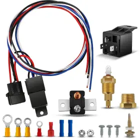 Sy-raf-17167 Bezt 40 Amp Electric Radiator Cooling Fan Relay Kit Thermostat Temp Control Switch