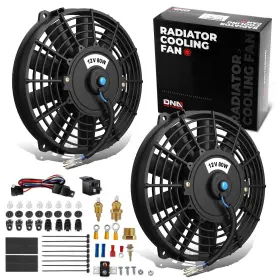 Sy-raf-17198 Bezt 2x 7 Inch Electric Radiator Cooling Fan 1000cfm Thermostat Wiring Relay Mounting Kit