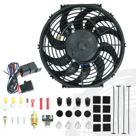 Er17502-12-bk Blackhorse-racing Er17509 12 Inch Universal Electric Radiator Cooling Fans Thermostat R