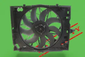 17427534911 Bmw 2006-2010 550i 650i 4.8l N62 Engine Radiator Cooling Fan Shroud Blower Oem