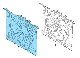 17428638431 Bmw 2016-2018 750i Xdrive G12 - Radiator Electric Cooling Fan Housing / Cowl #3
