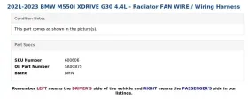 5a0c875 Bmw 2021-2023 M550i Xdrive G30 4.4l - Radiator Fan Wire / Wiring Harness #3
