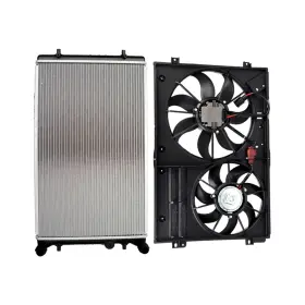 13590767 Book-autoparts Cooling Fan And Aluminum Radiator Kit For 2009-2010 2012 Audi A3 2.0l 2265