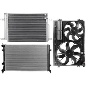 13607921 Book-autoparts 1x Cooling Fan Radiator Condenser Kit For 2011-2013 Volkswagen Jetta