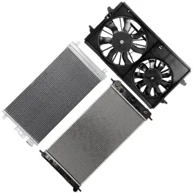 13607930 Book-autoparts Cooling Fan Radiator Condenser For 08-12 Chevrolet Malibu 2006-2010 Pontiac G6