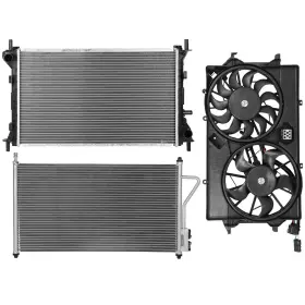 Book-autoparts 13649071 1 X Radiator Condenser Cooling Fan Kit For 2005 2006 2007 Ford Focus