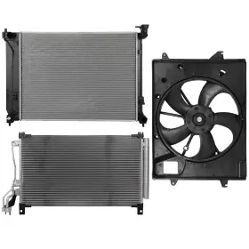 13654073 Book-autoparts Radiator Condenser Cooling Fan Kit For 2015 2016 2017 Hyundai Sonata L4 2.4l