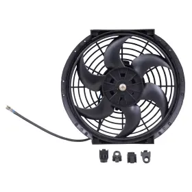 U661-0001 Brock Universal Car 10 Inch Radiator Condenser Slim Push Pull Cooling Fan And Mounting Kit