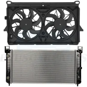 10322229 Byuscarparts Radiator Cooling Fan Kit For 2007-14 Chevrolet Tahoe Gmc Yukon Cadillac Escalade