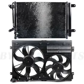 10322240 Byuscarparts Ac Condenser Cooling Fan Kit For 2011-2013 Volkswagen Jetta 2012-2014 Vw Beetle