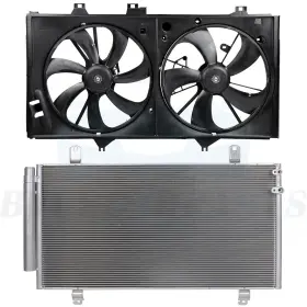 10322241 Byuscarparts Electric Ac Condenser And Cooling Fan Kit For 2012-2017 Toyota Camry Front