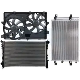 10322246 Byuscarparts Radiator Condenser And Cooling Fan Kit For 2007-11 2012 Lincoln Mkx Ford Edge