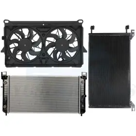 10322248 Byuscarparts Cooling Fan And Radiator Condenser For 2007-14 Gmc Yukon Cadillac Escalade Chevy