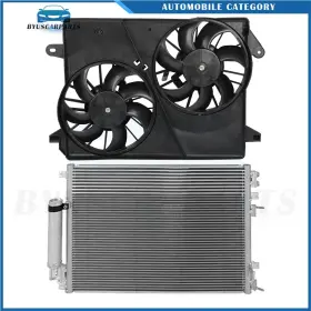 10457124 Byuscarparts Car Ac Condenser And Cooling Fan Assembly Kit Fits 2005-2010 Chrysler 300