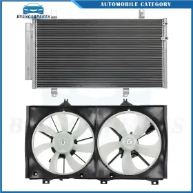 10457125 Byuscarparts Car Ac Condenser And Cooling Fan Assembly Kit Fit For 2009-2014 Toyota Venza