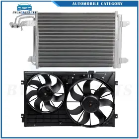 12935789 Byuscarparts For 2006-2010 2011-2014 Volkswagen Jetta Electric Ac Condenser Cooling Fan Kit