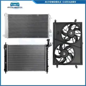 12970211 Byuscarparts For 2009-2017 Chevrolet Traverse Electric Radiator Condenser Cooling Fan Kit