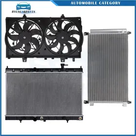 12970214 Byuscarparts For 2014 2015-2018 Nissan Rogue Electric Radiator Condenser Cooling Fan Kit