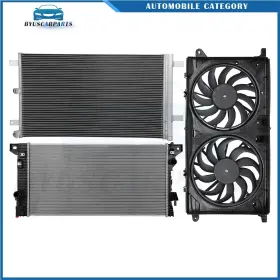 12970372 Byuscarparts For 2015 2016 2017 2018 Ford F-150 Electric Radiator Condenser Cooling Fan Kit