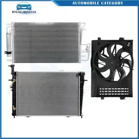 12970384 Byuscarparts For 2005 2006-2009 Hyundai Tucson Electric Radiator Condenser Cooling Fan Kit