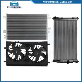 12970465 Byuscarparts For 2007 2008-2010 Chrysler Sebring Electric Radiator Condenser Cooling Fan Kit