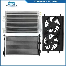 12970466 Byuscarparts For 2011-2016 Jeep Compass Patriot Electric Radiator Condenser Cooling Fan Kit