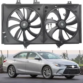 To3115169 Carparts-0978 Dual Condenser Cooling Radiator Fan For 2012-2017 Toyota Camry 2.5l L4 Engine