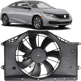 Carpartsengang2024 Ho3115173 Radiator Condenser Cooling Fan Assembly For 2016-2020 Honda Civic 1.5l