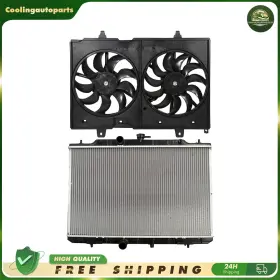 Cool837418part Coolingautoparts Radiator And Condenser Cooling Fan Assembly For 2008-2013 Nissan Rogue