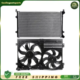 Cool837420part Coolingautoparts Radiator And Condenser Cooling Fan Assembly For 2005-10 Volkswagen Jetta