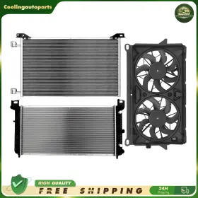 Cool837737part Coolingautoparts Radiator And Condenser Cooling Fan Assembly For 05-2013 Chevrolet Silverado 1500