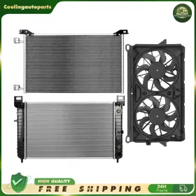 Cool837750part Coolingautoparts Radiator And Condenser Cooling Fan Assembly For 2011 Chevrolet Silverado 1500