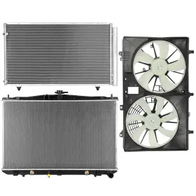 12481722 Csdex Electric Radiator Condenser Cooling Fan Kit For 2010-2011 2013-2015 Lexus Rx350