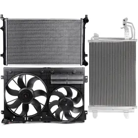 12891646 Csdex Electric Radiator Condenser Cooling Fan Kit For 2009-2010 Volkswagen Jetta 2.5l