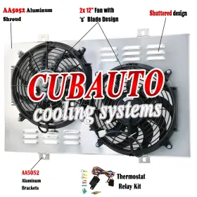 Dpi390 Cubauto 390 Cc390 Cu390 Aluminum Radiator Shroud Fans Relay Fit 1972-1979 Ltd Ii Thunderbird Ranchero V8