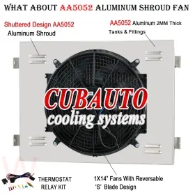 5056 Cubauto Aluminum Shroud Electric Fan Relay For 1955 1956 57 Chevrolet Belair Del Ray L6