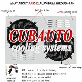 716.cc716.dpi716 Cubauto Aluminum Shroud Electric Fan Relay Fit 73-87 Chevy Gmc Truck C10 C20 C30 K20 K10
