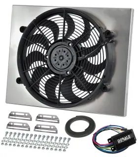 66821 Derale High Output Single 17 Inch Electric Rad Fan/alum Shroud Kit With Pwm Controller