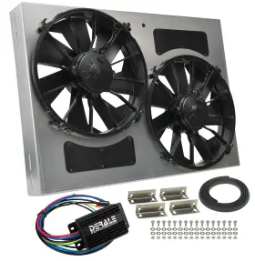 66842 Derale Powerpack - High Output Dual 12 Inch Rad Fan/aluminum Shroud With Pwm