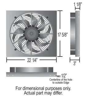 16822 Derale Cooling Products Dual Speed Electric Puller Fan With Aluminum Shroud