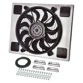16820 Derale Performance Single Electric Radiator Fan W Aluminum Shroud Kit