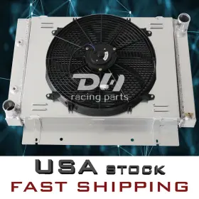 Dh Racing Parts 725086196637 4-row Radiator Shroud Fan Kit For 1960-1963 Ford Galaxie 500 L6 V8 At Mt Cu6063